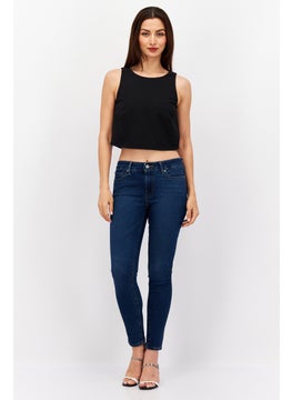 ESPRIT Women Crew Neck Sleeveless Plain Top, Black  - Image 4