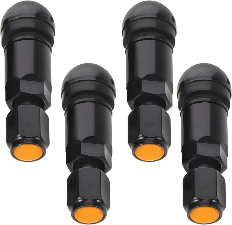 4pcs Aluminum Alloy Valve Stems for Tractor and Truck Tires Heavy Duty Clamp-in Tire Valve Stems Compatible with Wheel Valve Cores Black - Image 1