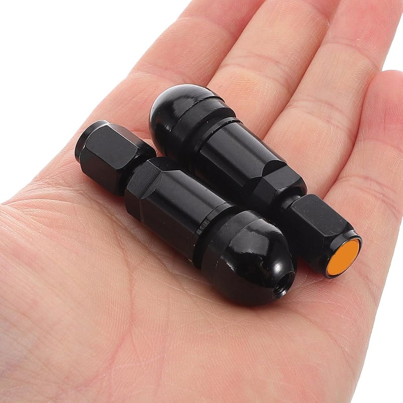 4pcs Aluminum Alloy Valve Stems for Tractor and Truck Tires Heavy Duty Clamp-in Tire Valve Stems Compatible with Wheel Valve Cores Black - Image 3