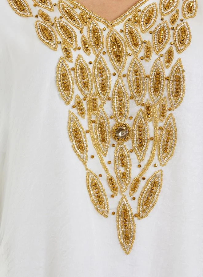 Maxim Creation  Embellished V Neck Jalabiya for Women | Best Price UAE