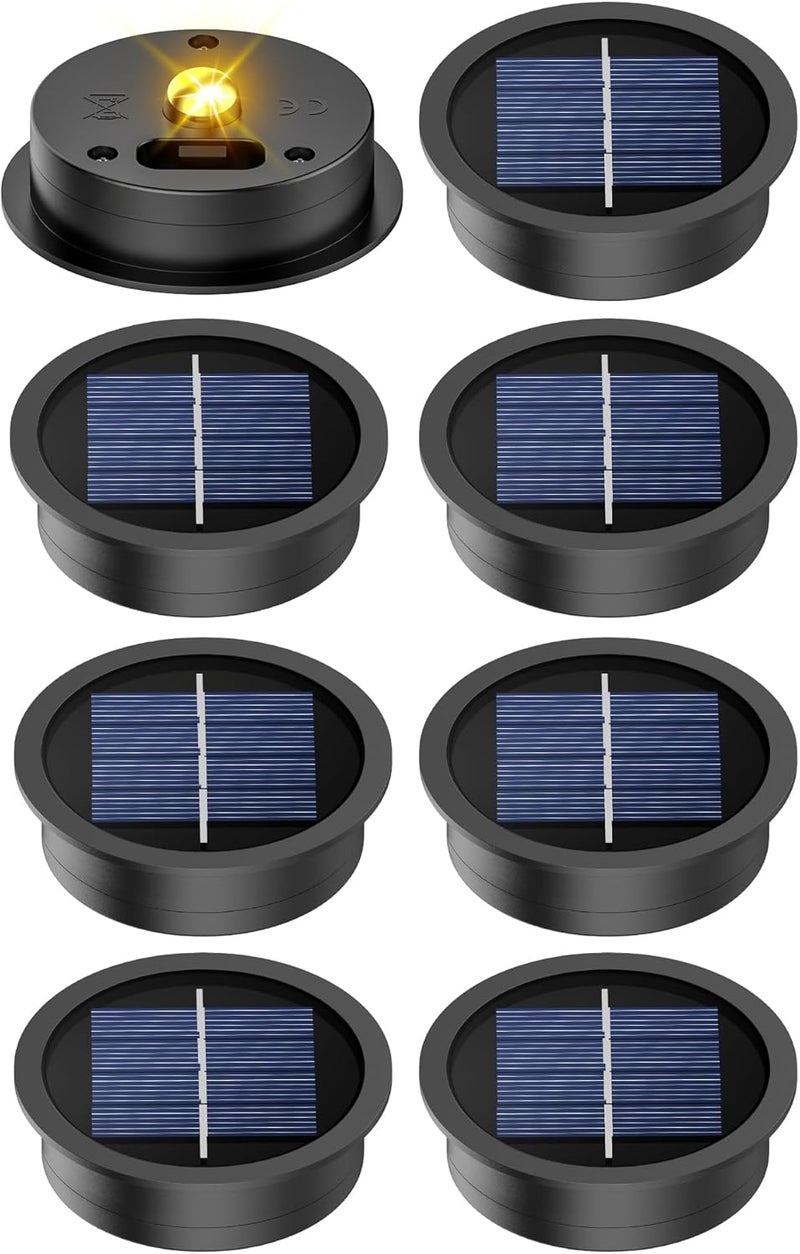 Misawce 8 Pack Solar Light Replacement Tops(2.76 Inch Top, 2.36 Inch Bottom), Waterproof Replacement Solar Lantern Parts for Outdoor Hanging Lanterns DIY Table Lights Garden Patio Decor - Image 1