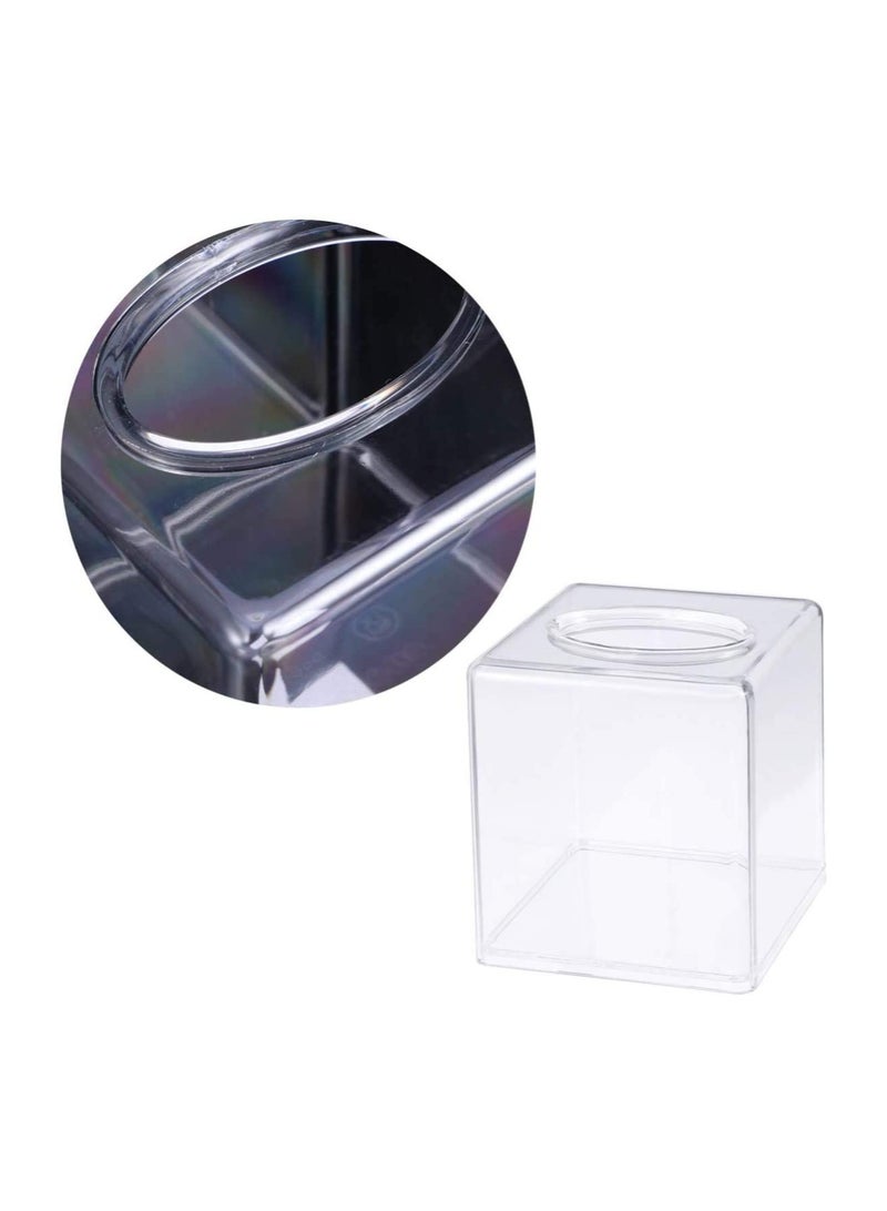 إي وورلد مجموعة من 2 صندوق حامل مناديل أكريليك شفاف للكونترتوب للمنزل والمكتب والمطاعم - Image 3