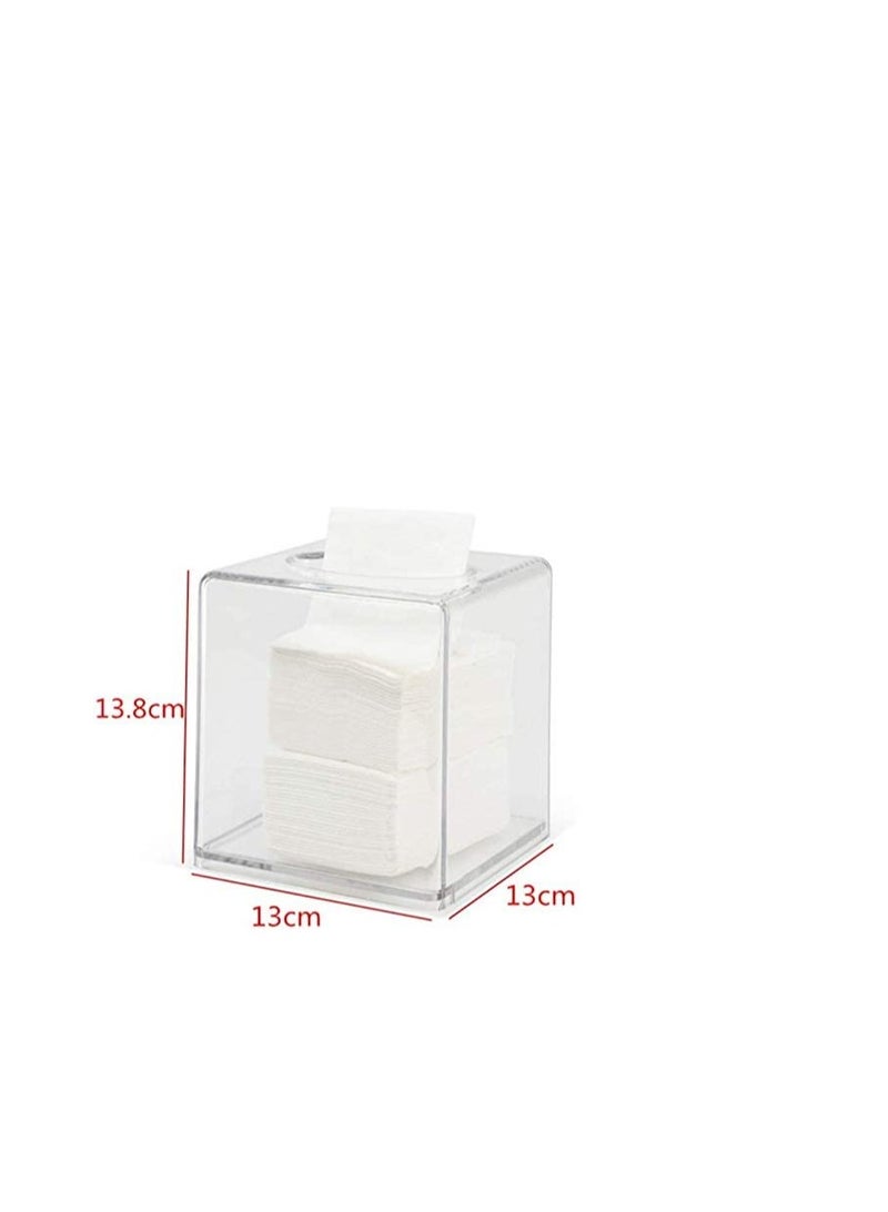 إي وورلد مجموعة من 2 صندوق حامل مناديل أكريليك شفاف للكونترتوب للمنزل والمكتب والمطاعم - Image 4
