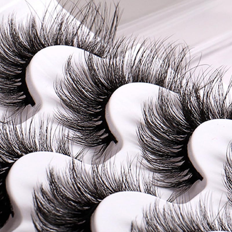 VICASKY Voluminous Layered Faux Lashes 5 Pairs Curly Natural Look False Eyelashes for Women Cat Eye Makeup Supplies - Image 4