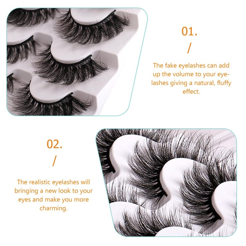 VICASKY Voluminous Layered Faux Lashes 5 Pairs Curly Natural Look False Eyelashes for Women Cat Eye Makeup Supplies - Image 2