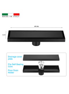 صفاية ايطالي بلاط اسود 10X60CM DOOX