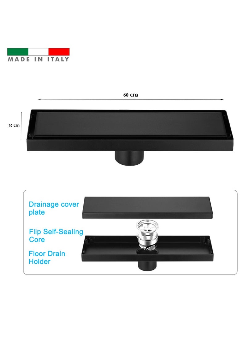 دوكس - صفاية ايطالي بلاط اسود 10X60CM DOOX - Image 1