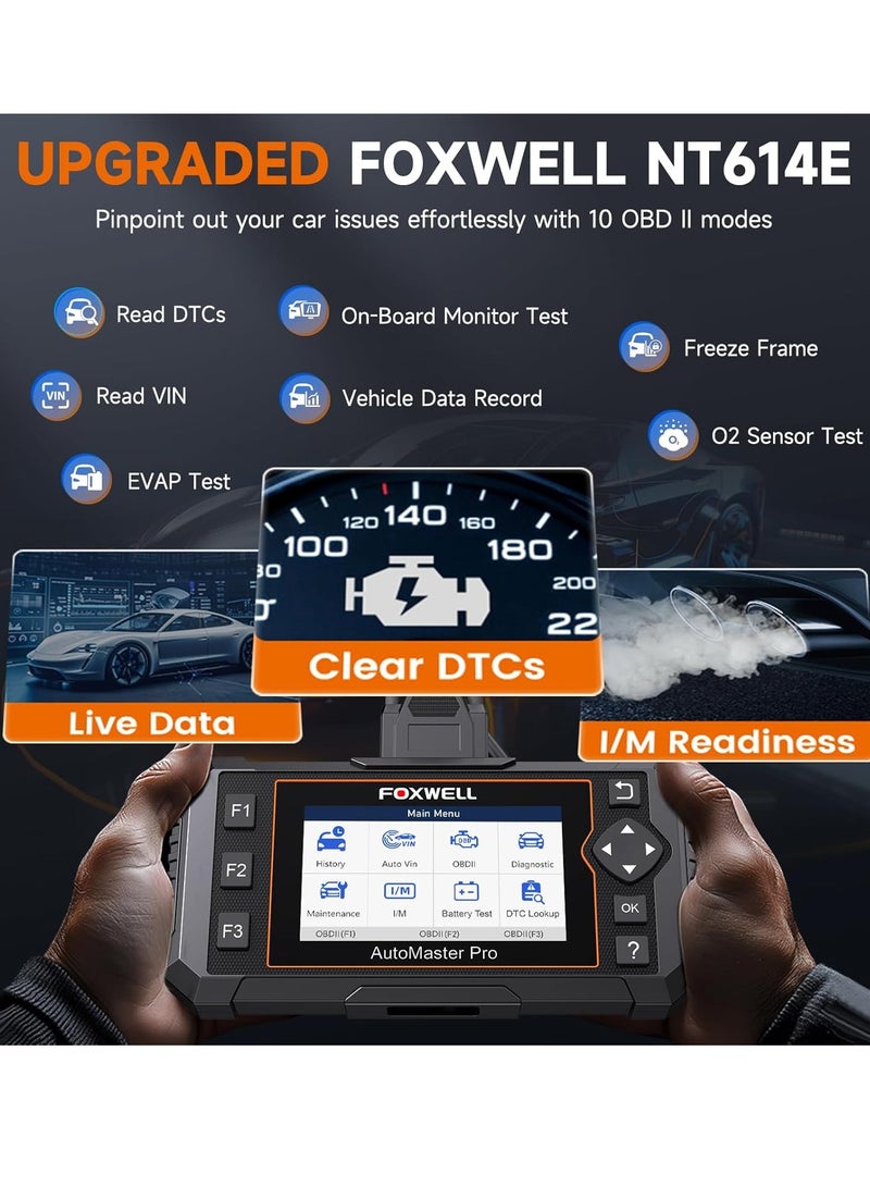 فوكسويل أداة فحص OBD2 FOXWELL NT614 Elite 2025 مع 5 خدمات - فحص المحرك، الوسائد الهوائية، نقل الحركة، نظام ABS للسيارات، ABS/SAS/EPB/سرعة الخانق/زيت. تحديث واي فاي مجاني مدى الحياة، اختبار بطارية، فاحص السيارات. - Image 5