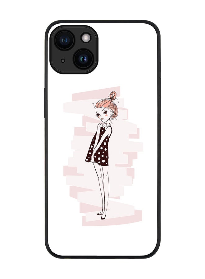 Stylizedd Cover for iPhone 15 Case Rugged Black Slim fit Soft Flexible Anti Drop TPU Gel Thin Protective Phone Cases - Shy Teen - Image 1