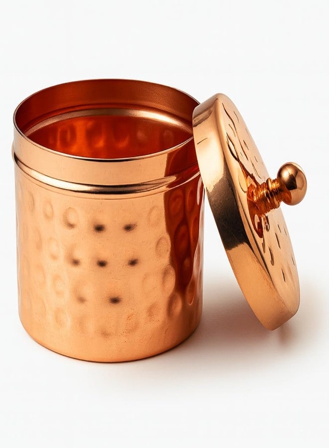 Vintageware® Hammered Copper Plated Dry Fruit Jar | Decorative Serving Bowl & Storage Container | Gold Finish Metal Jar for Kitchen & Festive Gifting, 6cm - Image 1
