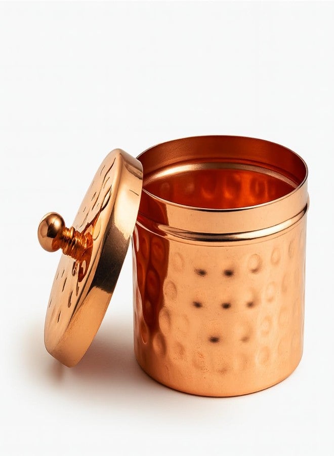 Vintageware® Hammered Copper Plated Dry Fruit Jar | Decorative Serving Bowl & Storage Container | Gold Finish Metal Jar for Kitchen & Festive Gifting, 6cm - Image 2