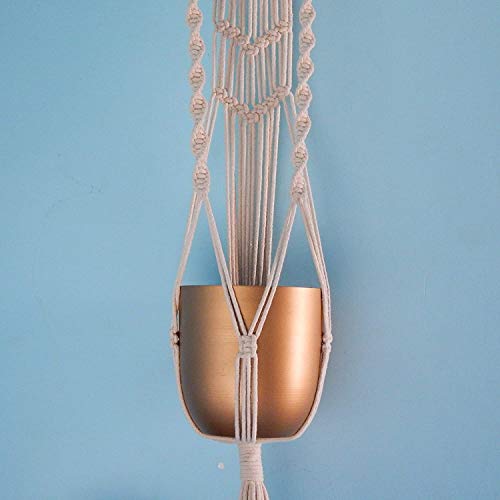 Dxyz Cotton Outdoor/indoor Plant Hanger With Dowel, Ivory, Length 41 Inches, 1 Plant Hanger - Image 4