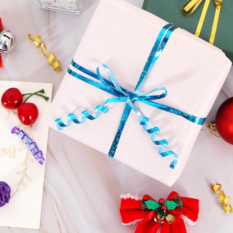 BEISHIDA 500 Yards Curling Ribbon for Balloon String Light Blue Teal Crimped Shiny Metallic Roll Gift Wrapping Ribbon for Party Festival Art Craft Decor Florist Flowers Decoration - Image 4