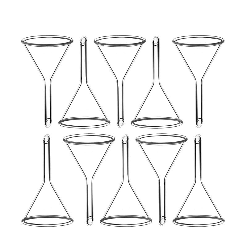 PUSHPA MultiPurpose Glass Funnel Ideal for Filtration Liquid Transfer Reagent Addition Decanting Extraction and Powder Dispensing 100mm Pack of 10 - Image 1