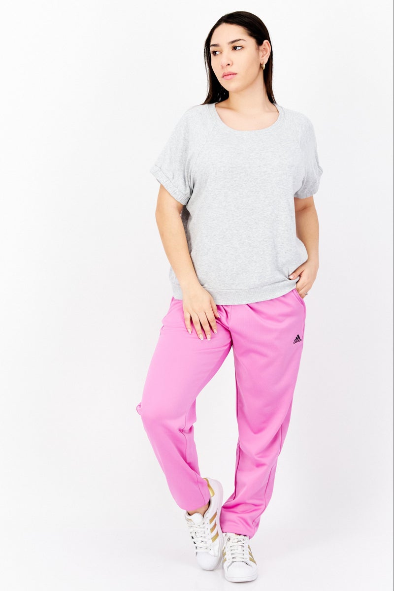 Andrew Marc Women Round Neck Cap Sleeve Heather T-Shirt, Grey - Image 3