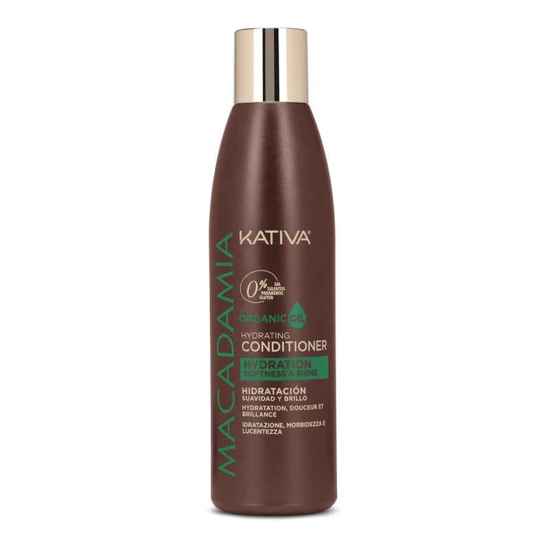 KATIVA Macadamia Hydrating Conditioner 845 Fl Oz  Moisturizes and Strengthens Dry Hair with Organic Macadamia Oil Sulfate Free Gluten Free Paraben Free