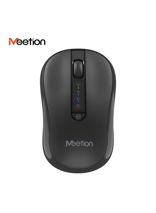 Meetion ماوس قابل لإعادة الشحن بتم185R من ميتشن، وضعين بلوتوث 2.4G USB، ماوس صامت لاسلكي للكمبيوتر المحمول، التابلت، ماك بوك - Image 1