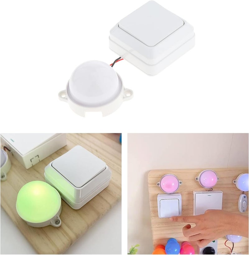 klarako Montessori Busy Board Material Kit Plug Socket Electrical Switch for Toddlers Educatiol Toy Learning Activities for Practical Skills Toy for Kids - Colorful Light - Image 1