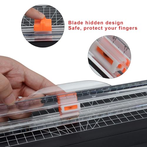 KRAFTMASTERS Set of 1 Paper A4 Cutter Portable Guillotine Paper Trimmer with Automatic Security Safeguard for Home and Office Papers Cards Labels Coupons Photos Cutting. - Image 3