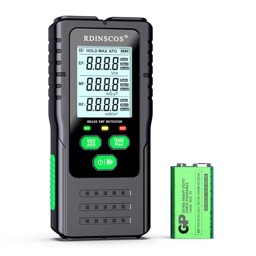 RDINSCOS EMF Meter, Rechargeable Digital Electromagnetic Field Radiation Detector Hand-held Digital LCD EMF Detector, Great Tester for Home EMF Inspections, Office, Outdoor and (RD630) - Image 1