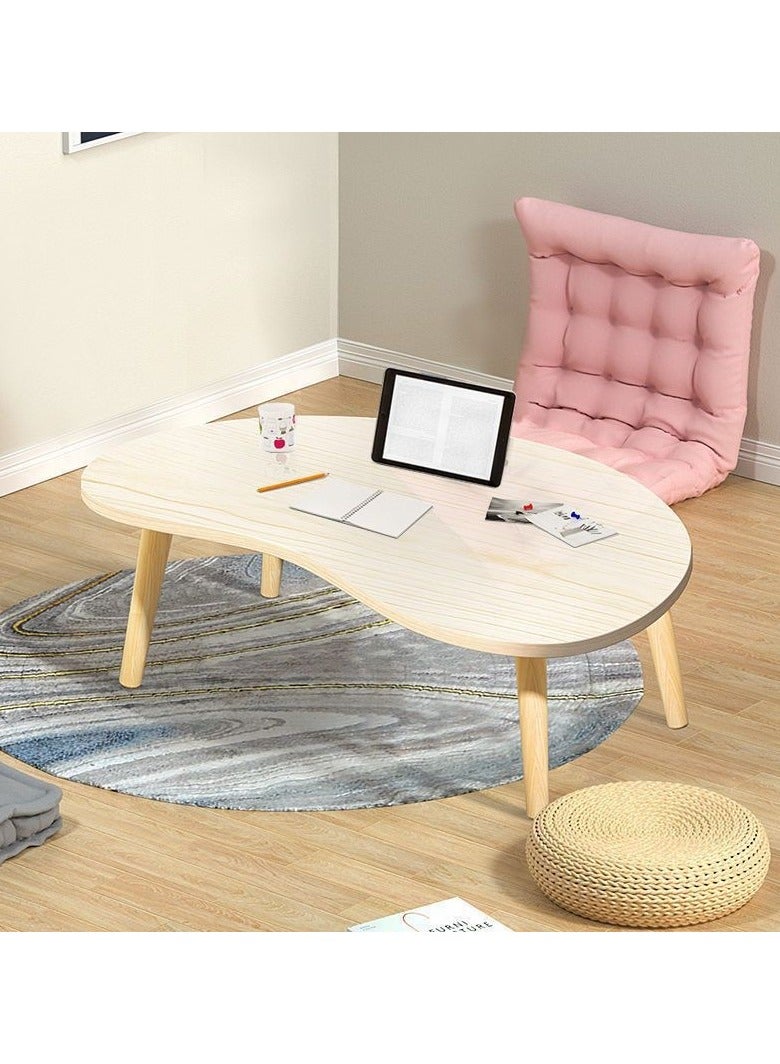 عام طاولة شاي صغيرة خشبية منخفضة للشرفة مقاس 80×40 سم مناسبة للمنزل والمكتب والخارج - Image 1