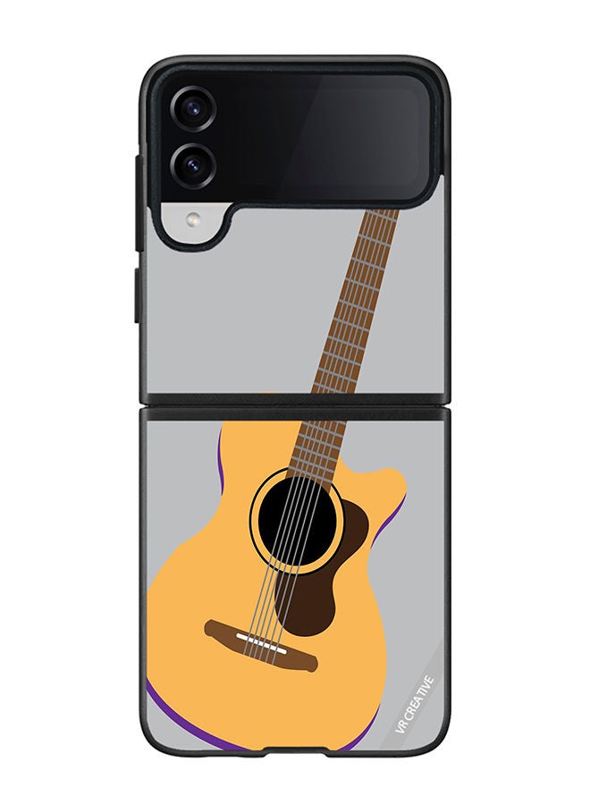 VR CREATIVE Protective Case Cover For Samsung Galaxy Z Flip4 Guitar Musical Design Multicolour - Image 1
