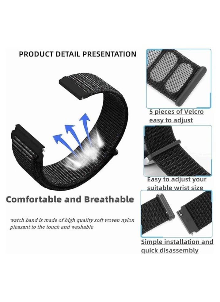 TIGER Nylon Fabric Watch Straps 20 mm/22 mm Bracelet for Men Women Replacement Strap Quick Release Smartwatch Sport Watches Replacement Strap Adjustable Soft Breathable Watch Strap - Image 2