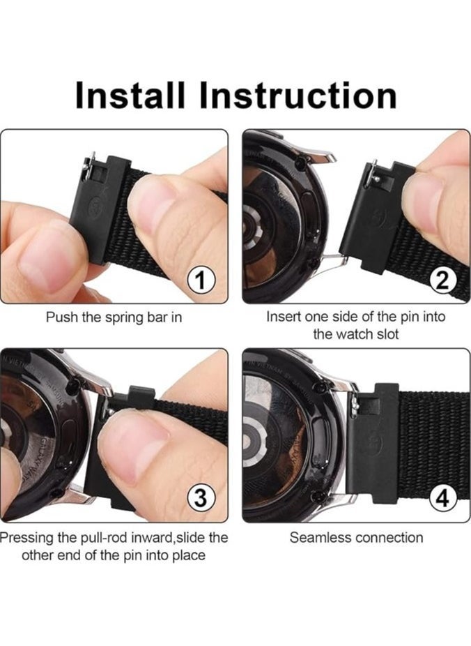 TIGER Nylon Fabric Watch Straps 20 mm/22 mm Bracelet for Men Women Replacement Strap Quick Release Smartwatch Sport Watches Replacement Strap Adjustable Soft Breathable Watch Strap - Image 5