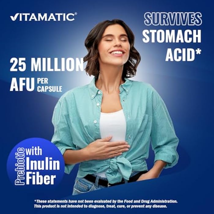 Vitamatic Clostridium butyricum 25 Million - Gut Health - 60 DR Capsules (Delayed Released) - Made with Prebiotic Inulin Fiber- 2 Pack - Image 4