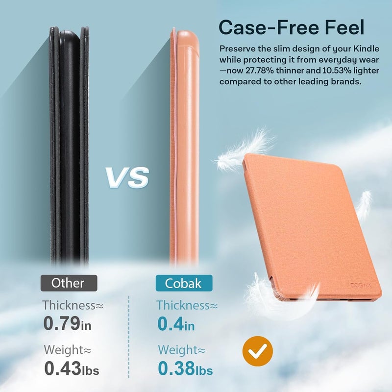 CoBak Lightweight Stand Case for 7" Kindle Paperwhite 12th Gen 2024 and Kindle Colorsoft with Right Hand Strap - Compatible with iPhone MagSafe, for Samsung/Belkin/Anker Wireless Charging Pads - Image 5