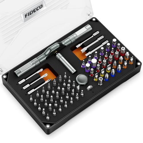 FIDECO 74 in 1 Magnetic Ratchet Screwdriver Set, Multi Bit DIY T Handle Screwdriver Set with Storage Case, Compact Repair Tool Kit for Computer, Cellphone, Watch, Eyeglass, Bicycle, Furniture - Image 1