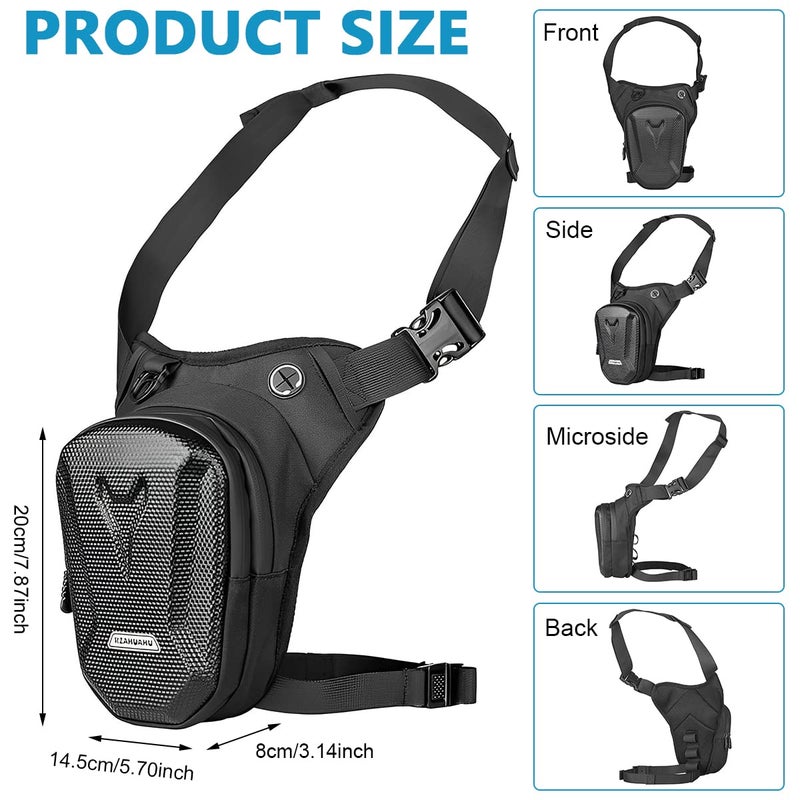 Optifit حقيبة الفخذ للدراجين، حقيبة خصر مقاومة للماء وسعة كبيرة حقيبة تكتيكية EVA، حقيبة متعددة الوظائف للرياضات الخارجية لركوب الدراجات والمشي والتسلق - Image 2