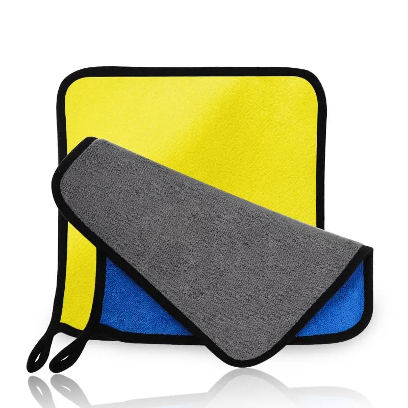 AUTOFRILL Microfiber Cleaning Cloth 650 GSM (40 × 40 cm) – Ultra Thick, Super Absorbent, Lint-Free Microfiber Towel for Car, Bike, Kitchen & Home Cleaning (Pack of 2) - Image 1