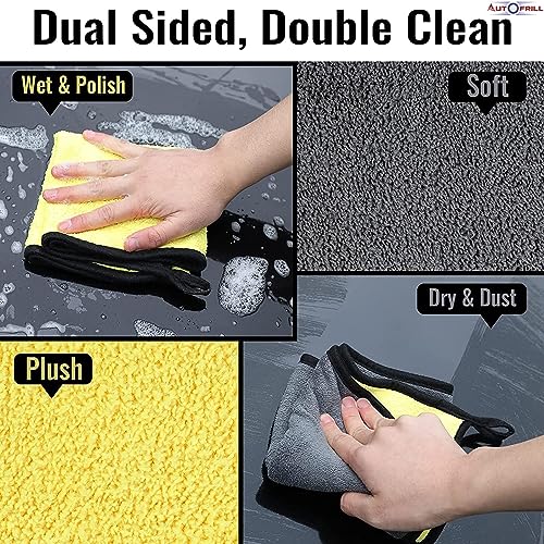 AUTOFRILL Microfiber Cleaning Cloth 650 GSM (40 × 40 cm) – Ultra Thick, Super Absorbent, Lint-Free Microfiber Towel for Car, Bike, Kitchen & Home Cleaning (Pack of 2) - Image 3