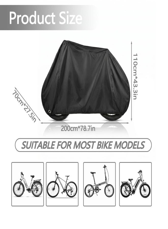 Sobotoo Bike Cover Waterproof Outdoor, Black Heavy Duty Oxford Bicycle Cover for Outdoor Storage - Image 2