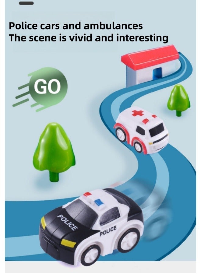 Kids Race Track Toys for Boys Car Adventure Toys, Puzzle Rail City Rescue Game Playset，City Rescue Toy with 2 Mini Cars,Preschool Educational Birthday Gifts for Kid 3 4 5 6 7 Years Old Boys Girls - Image 5