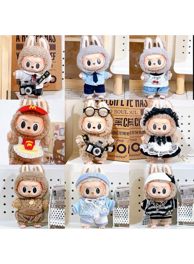 Labu Doll Coat Labubu Vinyl Doll 17cm Doll Dress-up Bubble Mart Doll Dress-up Doll Others-Height:March Spring - Blue - 17cm Labu Can Be Worn [doll Not Included]  - Image 1