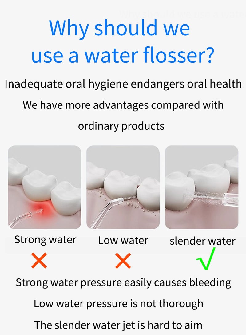 جهاز الخيط المائي | مع فرش الأسنان الكهربائية المزودة بأنماط مائية متعددة ورؤوس للتنظيف الشامل - Image 2