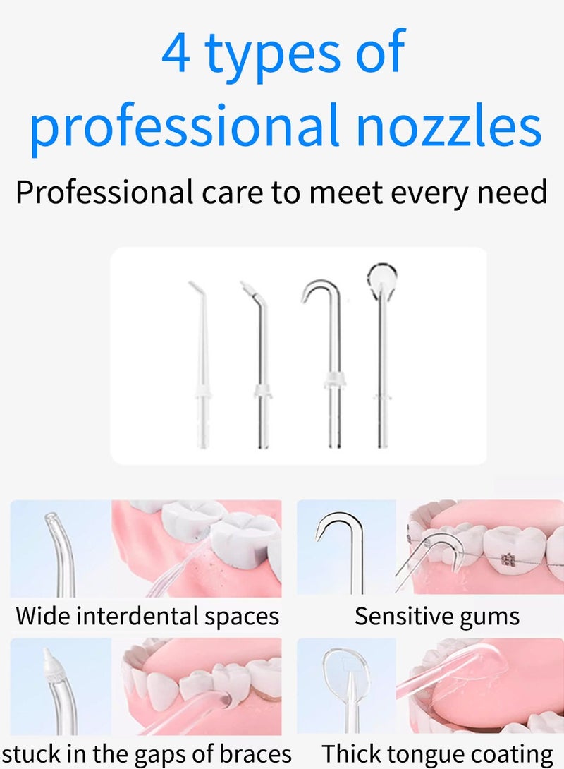 جهاز الخيط المائي | مع فرش الأسنان الكهربائية المزودة بأنماط مائية متعددة ورؤوس للتنظيف الشامل - Image 5