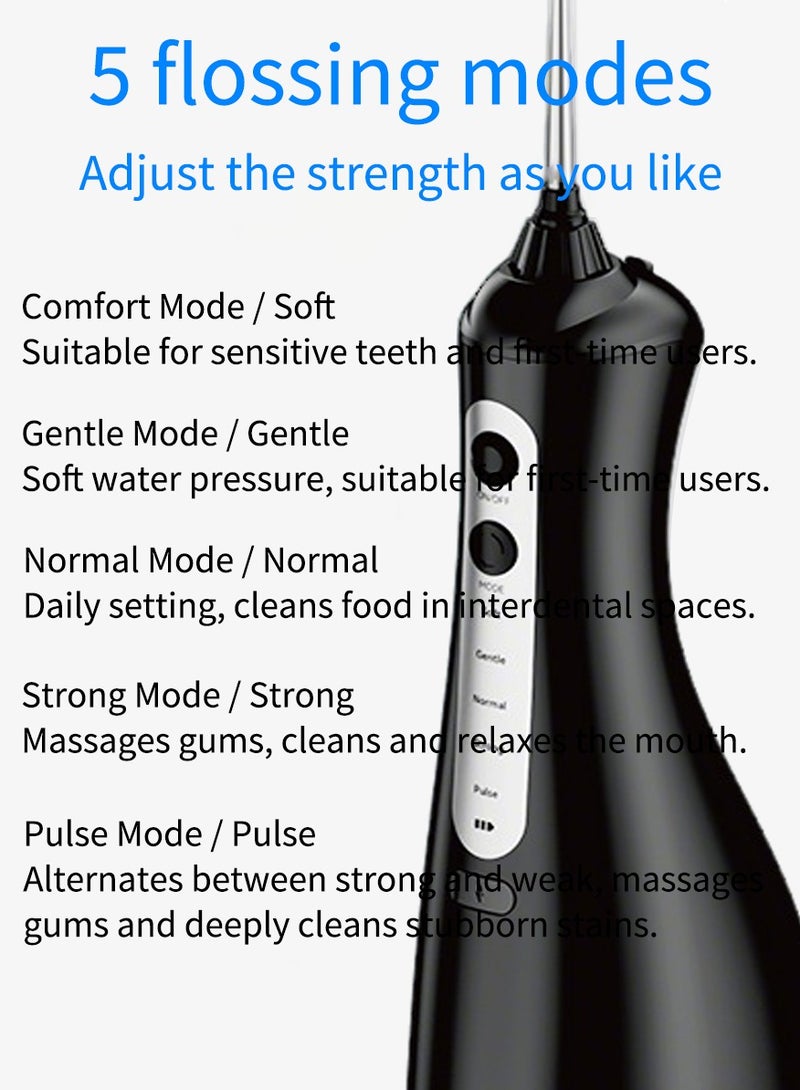 جهاز الخيط المائي | مع فرش الأسنان الكهربائية المزودة بأنماط مائية متعددة ورؤوس للتنظيف الشامل - Image 4