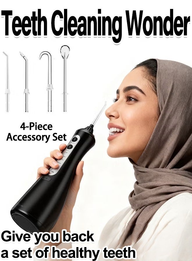 جهاز الخيط المائي | مع فرش الأسنان الكهربائية المزودة بأنماط مائية متعددة ورؤوس للتنظيف الشامل - Image 1