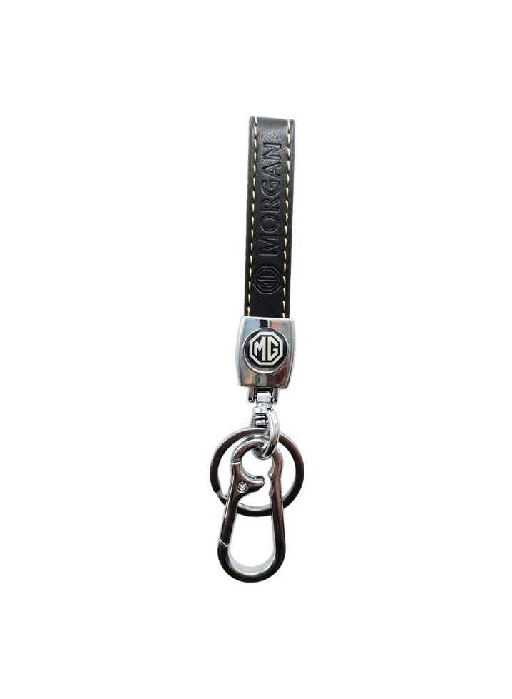 Morgan Car Key Chain, Metal Ring With PU Leather Strap Keychain, Home Key Chain MORGAN 1 Pcs - Image 2