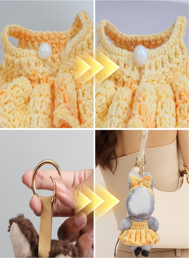 Voccim 17cm Doll Clothes Handmade - Cute Stylish Styles Clothes for Dolls, Handcrafted Accessories for Doll Pendant, Gift (Yellow) - Image 4