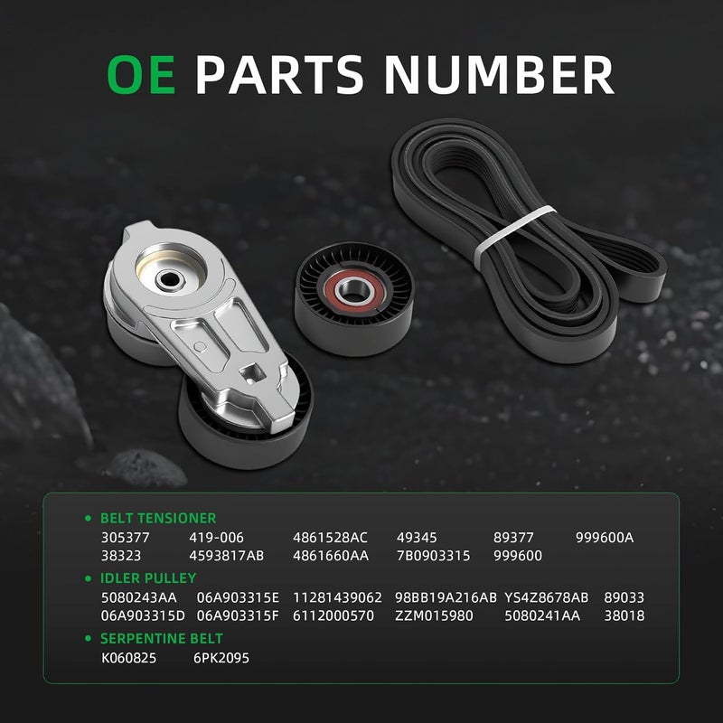 Riyhch Serpentine Belt Tensioner Idler Pulley Kit for Chrysler 300, Dodge Charger, and Dodge Magnum - Image 3