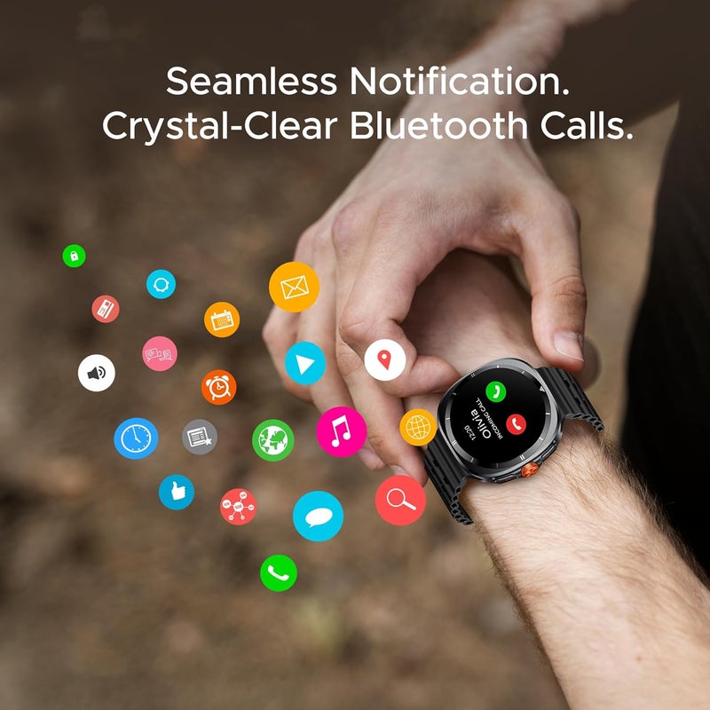 IQ TOUCH ACTIVE S9 Smart Watch, 1.43" Super Retina AMOLED, Wireless Calling, IP68 Waterproof, 7-Day Battery, 100+ Sports Modes, 24/7 Health Tracking, Zinc Alloy Frame, Black - Image 5
