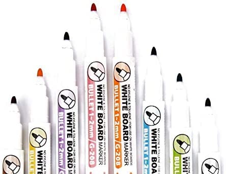 YES4QUALITY Dry Erase Markers for Whiteboard w/Eraser Caps (8 Pack), Magnetic White Board Marker Set for Kids, Ultra-Fine Tip, Assorted Colors & Low-Odor, Use for Office, Classroom & Home - Image 2