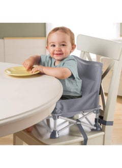 Bright Starts Summer by Bright Starts Pop 'N Sit Portable Booster Chair, Floor Seat, Indoor/Outdoor Use, Compact Fold, Grey, 6 Mos - 3 Yrs  - Image 2