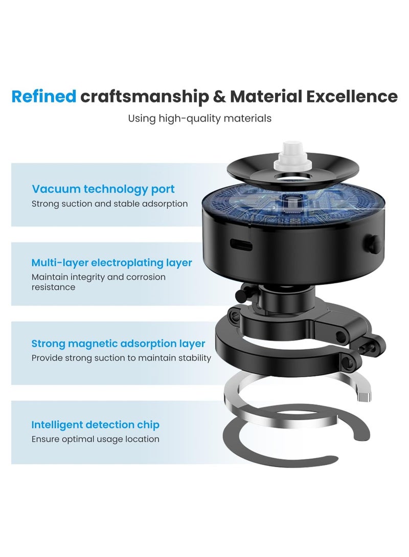 GUDOO 360° Stretchable Electric Vacuum Magnetic Suction Phone Mount, HandsFree Magnetic Car Phone Holder, Double-Sided Phone Holder Compatible with Car Dashboard Installation, Smooth Surface - Image 4