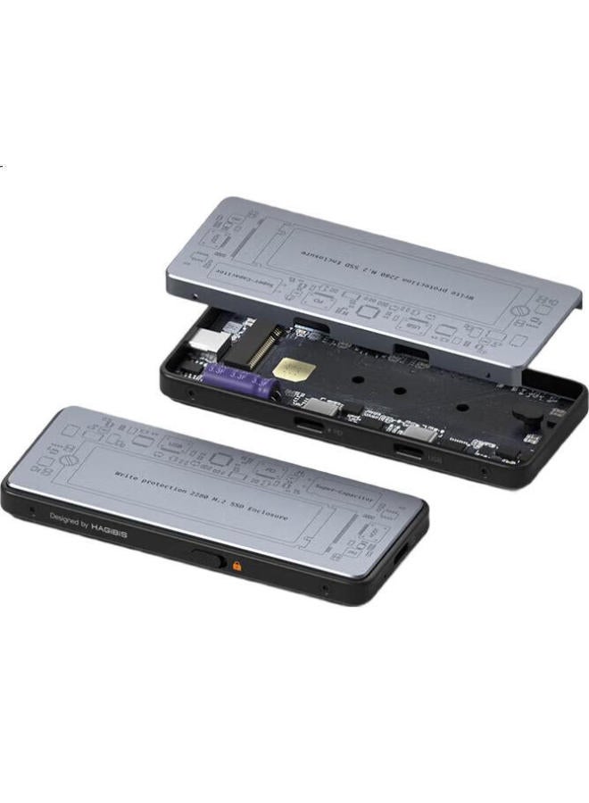 Hagibis M.2 Nvme Ssd Enclosure With Write Protection, External Ssd Reader For Apple Macbook, Laptop, And Phone Expansion With Power Failure Protection - Image 1