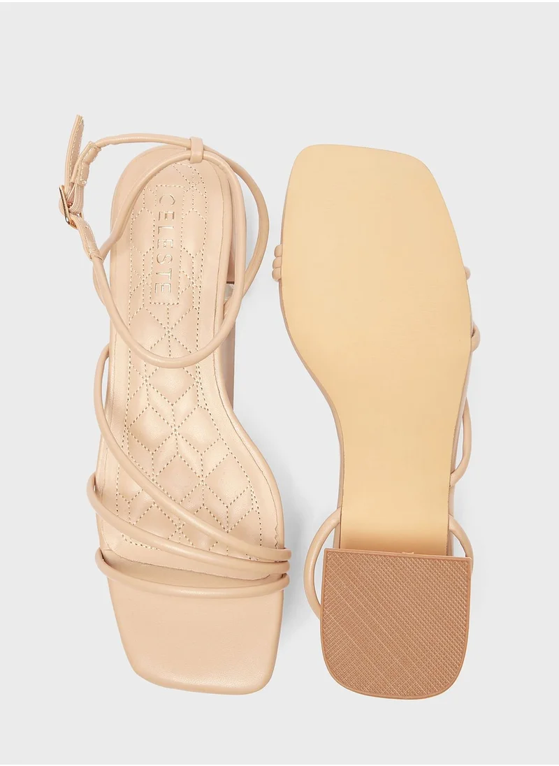 Celeste Ankle Strap Low Heel Sandals